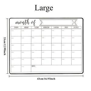 1pcs Household Magnetic Weekly Monthly Calendar For Fridge Dry Erase Whiteboard Family Home Office Note Board Schedules Message Board