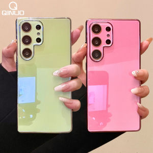 Luxury Candy Color Tempered Glass Phone Case For Samsung Galaxy S26 S25 S24 S23 Ultra FE Lens Protector Shockproof Glossy Cover