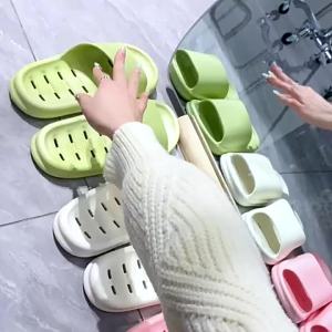 Non-Slip Eva Slippers For Bathroom Indoor Home Use Suitable For Men And Women Water-Draining CoupleS Slippers