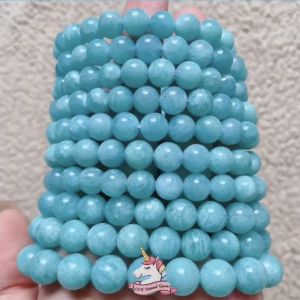 Đá Thiên Hà/ Amazonite/ 7-9mm/ Thạch anh thiên nhiên 100%/ Vòng đá phong thủy