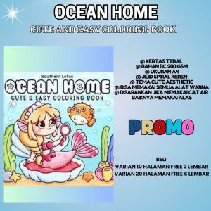 OCEAN HOME Buku Mewarnai Sketsa Gambar Untuk Semua Umur Coloring Book Ukuran Kertas A4 Tebal 220 gsm