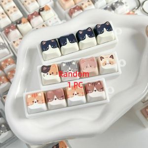MUMU 2/3/4/6/9 Keys Anti-stress Toy Pendant Mechanical Keyboard Cat Fidget Keychain Relaxing Keycap Stress Relief Clicker Children Adults