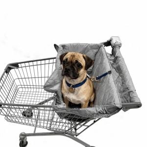 LZYBIM Portable Shopping Cart Dog Seat Cover Waterproof Folding Cart Anti Dirty Dog Pad Universal Fit Large Space Shopping Cart Pet Cover Travel