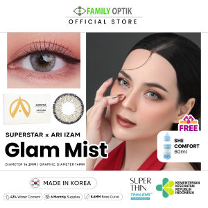FREE SHE 60ML Superstar X Ari Izam Glam Mist Softlens Warna Premium Bulanan