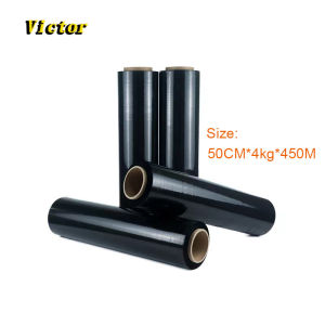 Wrapping film black stretch film for express delivery logistics packaging film packaging blackout film brushed PE industrial cling film