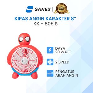 Sanex Box Fan / Kipas Kotak KK-805S Karakter Spiderman 8 Inch