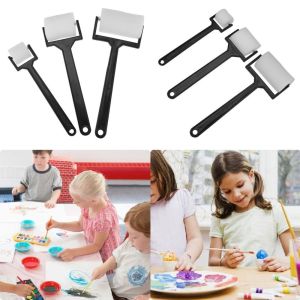 QTWIX 3pcs/set แปรงลูกกลิ้งลูกกลิ้ง แปรงลูกกลิ้งโฟมทาสี แปรงฟองน้ำฟองน้ำ การสร้างด้วยมือ แปรงฟองน้ำสีขาว แปรงฟองน้ำฟองน้ำ ดีไอวาย ภาพวาดของเล่นเพื่อการศึกษา