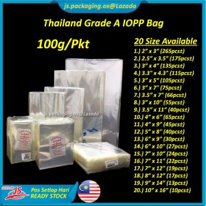 20 saiz Beg Plastik Lutcahaya Tinggi IOPP Siam (100g)