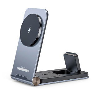 【LOCAL】PZOZ Wireless Charger Charging Station 3 in 1 Magnetic Magsafe Charger Stand Multiple Devices for Apple iPhone Apple Watch AirPods