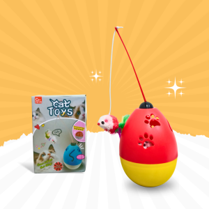 OMI Petshop Cat Interactive Toy Tumbler Toys for Cats Tumbler Feather Cat Teasing Stick Kitten Interactive Bite Resistant Turntable Pet Toy
