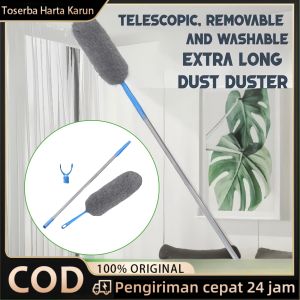 THK 175cm Kemoceng Fleksibel Gagang Extend Teleskopik Abu Abu serat mikro kemoceng multifungsi