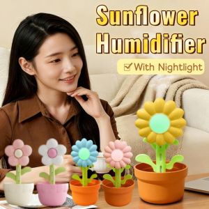 Air Humidifier Sunflower Mist Diffuser Rechargeable Night Light Portable Desktop Bedroom Car