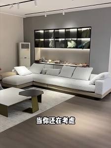 Sofa Fabric Cotton Linen Sofa High Backrest Down Living Room