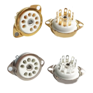 GZC9-C-1/GZC9-C-1-G Ceramic Tube Socket 9PIN Connector for 12AX712AT712AU7ECC83ECC82E88CC 6922 forAudio Enthusiasts
