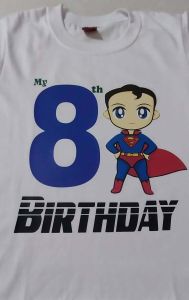 Kid Birthday Shirt With Age Superman Theme