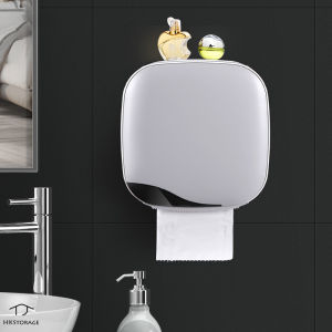 HKStorage Tissue Box Holder Tissue Case Napkin Paper Storage Box Tissue Roll Dispenser Waterproof Wall Mount Nordic For Bathroom