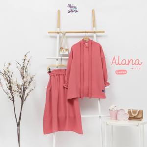 Alana Oneset - Setelan Tunik dan Rok Anak Perempuan Polos Kasual Trendy Kekinian Usia 2 13 tahun - Manasikana bisa COD