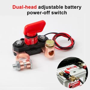 (SHIP IN 12H) Pure Copper Car Battery Disconnect Switch with Indicator Light 12V/24V Battery Cut-off Anti-leakage Switch for Car Truck RV