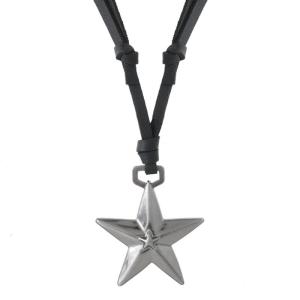 Elegant Star Pendant Necklace Unique Neck Adjustable Leather Rope Necklace Suitable for Fashion Women Present