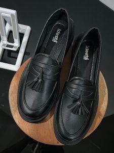 Hitam Doff Matte Sepatu Formal Casual Pria Sepatu Kantor Sepatu Docmart Pria Keren Sepatu Loafers Full Hitam Sepatu Cowok Terbaru 2023 Pantofel Casual Pria
