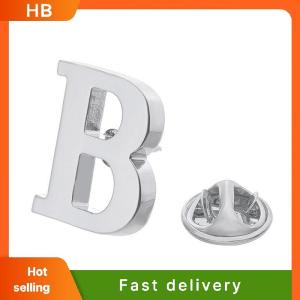 HB High Quality Classic Style Silver Letter A-Z Metal Brooch Women Mens Lapel Pin Womens Hat Scarf Backpack Badge Jewellery