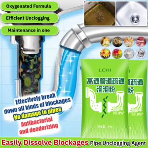 Powerful Pipe Unclogging Agent for Kitchen Drain Multipurpose Pipes Clog Remover Sink and Drain Declogger Solution Dissolves Grease Hair Food Residue