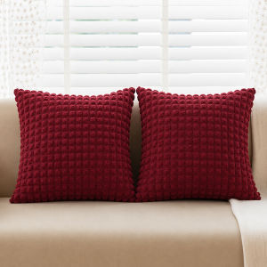 2Pcs/set of 18 * 18inc sofa pillowcases using bubble technology to stretch soft square pillowcases solid color