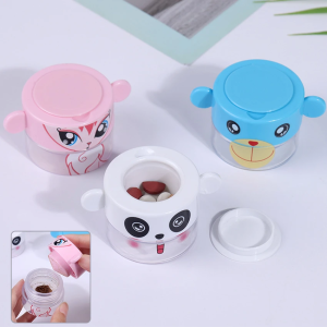 ยาเม็ดพลาสติกเครื่องบดเม็ด - Dispenser Pill กล่องเก็บ Pulverize 1PC