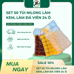 Set 50 Túi Nilong Làm Kem Làm Đá Viên 24 Ô