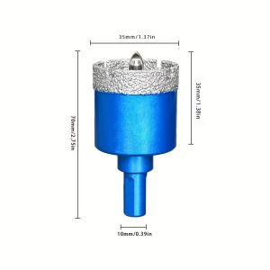 NOBLELYN Diamond Coated Diamond Hole Saw Hex Shank 18-55mm Tile Drill Bit Durable Drilling Tools Glass Tile