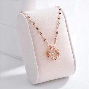Kalung Titanium Wanita Import / Kalung Korean Titanium / Kalung Titanium Liontin Good Luck / Kalung Titanium Wanita Anti Karat