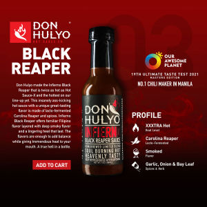 Don Hulyo Infierno Black Reaper Hot Sauce - Carolina Reaper - 150ml - Chili Sauce