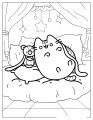 Bộ tranh (48 tờ) tô màu cho bé và người lớn khổ giấy lớn A4 - Pusheen Mèo - Tặng 1 tranh ngẫu nhiên. 