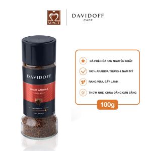 Cà phê hòa tan DAVIDOFF CAFÉ RICH AROMA - 100% hạt Arabica - thơm nhẹ chua đắng cân bằng - lọ 100g
