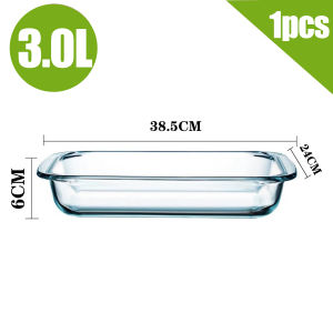 1L/1.6L/2.2L/3L Microwaveable Glass Baking Dish Glass Pan Cooking Dish Rectangular Pan Glass Kitchen Glassware