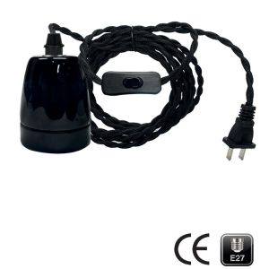 ชุดขั้วหลอดไฟ Retro Series สไตล์เซรามิค พร้อมสวิทซ์ ขั้วE27