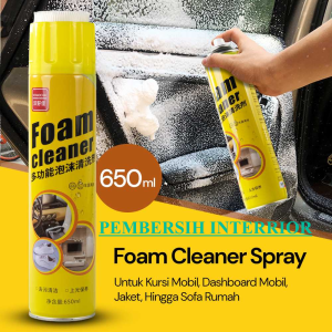 Foam Cleaner Spray Car Interior Agent Cleaner 650 ml Pembersih Busa Perawatan Mobil Pembersih Busa Semprot Auto Semprot Kain Kendaraan Pembersih Rumah Kulit