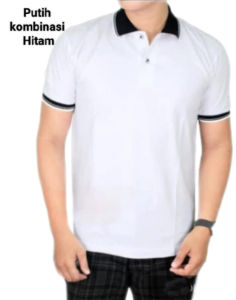 Kaos kerah lengan pendek FO KOMBINASI warna Putih Kombinasi / kaos Kerah polos kombinasi / Kaos kerah katun premium - PUTIH KOMBINASI