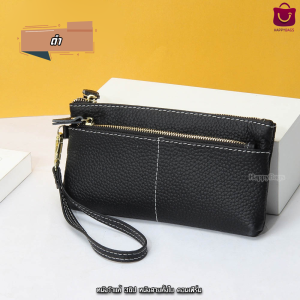 (หนังวัวแท้) กระเป๋าสตางค์ใบยาว 3ซิป