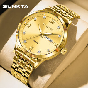 LIGE Sub Brand Sunkta Original Business Men Watch Diamond Scale With Calendar Watch Waterproof Stainless Steel Men Watch + Box