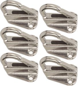 Akozon 6Pcs Hook Stainless Steel Heavy Duty Spring Buckle Type Hanger Marine Spring Snap for Home Marine Engineering