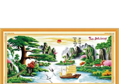 [HCM]Tranh thêu chữ thập thuận buồm xuôi gió