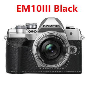 【NEW F】Aluminum Metal Genuine Leather Case For Olympus OM-5 OM5 EP7 E-P7 EM10 Mark IV III EM10IV EM10III Camera Bag Half Body Cover