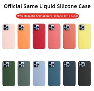Original Magnetic Liquid Silicone Phone Case With Magsafe For iPhone 13 Pro Max 13 Pro 13 Mini Shockproof Protective Back Cover For iPhone 12 Pro Max 12 Pro 12Mini Casing