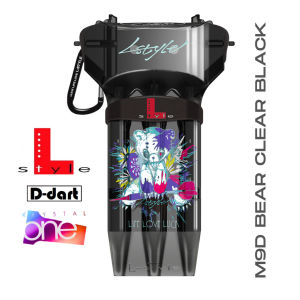 L STYLE KRYSTAL ONE Dart Case -M9D BEAR CLEAR BLACK DARTS CASE (bekas dart)