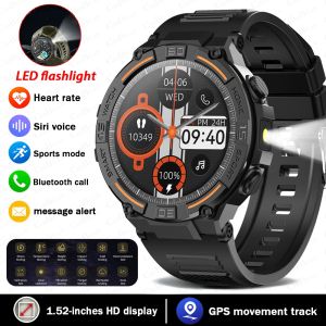 2025 New Xiaomi Military Sports Smartwatch Men Flashlight Health Monitoring Waterproof Heart Rate BT Call Smart Watch For Android IOS