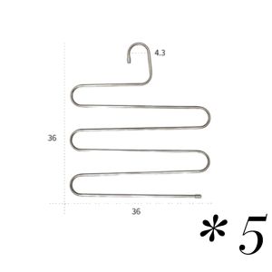 5 Layer Stainless Steel Hanger Rack Multifunctional Closet Pants Clothes Skirt Storage Organizer