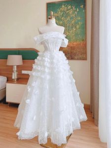 Đầm cưới đính cánh hoa rơi lưới kim tuyến TRIPBLE T DRESS sang trọng - size S/M/L - MS41V