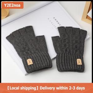 【Local shipping】 Dệt Kim Dày Nhiệt Nửa Ngón Tay Găng Tay Phụ Nữ Người Đàn Ông Mùa Đông Ngoài Trời Lái Xe Ngón Găng Tay Màn Hình Cảm Ứng Găng Tay
