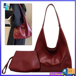 【Clearance sale processing】 Fashionable Women 2pcs Handbag and Shoulder Bag Set Lightweight Satchel Hobo Bag for Everyday Use